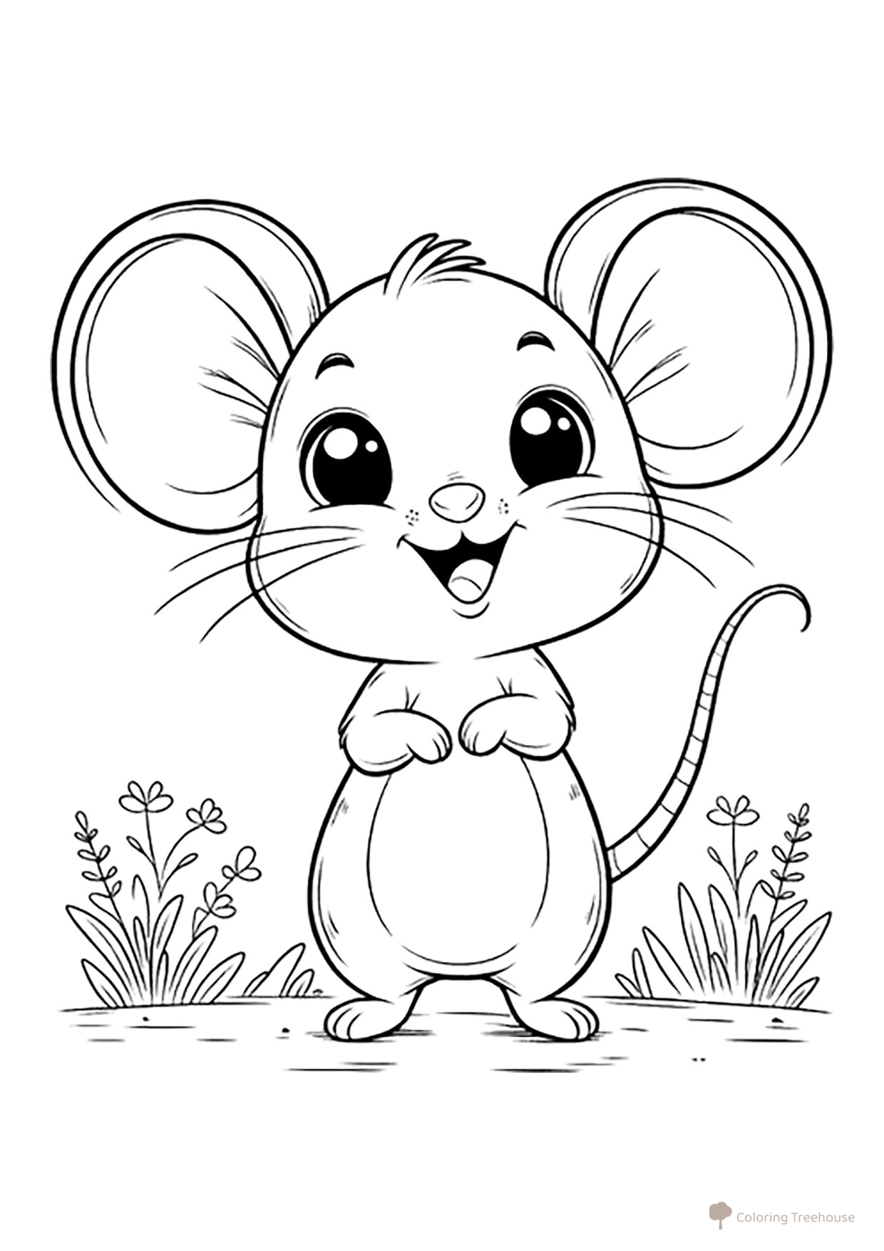 Página para colorear «Lindito ratoncito» dibujo para colorear gratis de Cute Coloring Pages