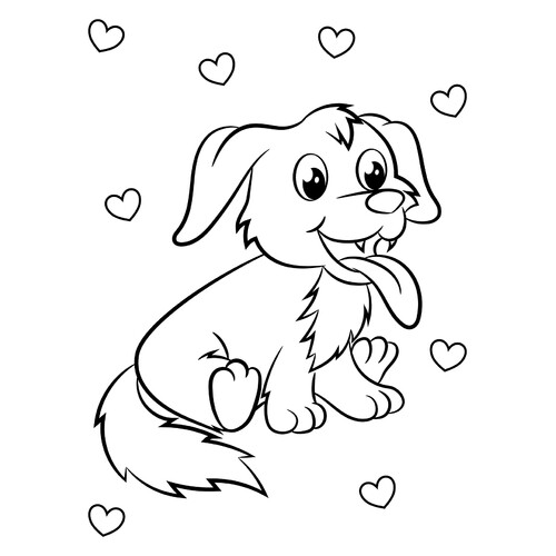 Cute Puppy Coloring Page free printable Cute Coloring Pages coloring page