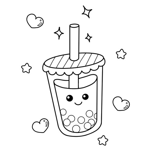 Cute Cup Coloring Page free printable Cute Coloring Pages coloring page