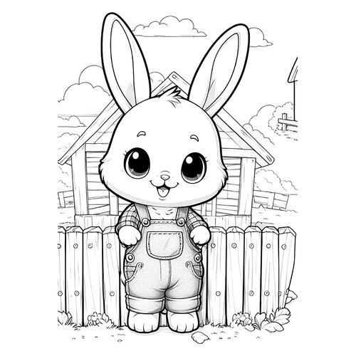 Cute Bunny Coloring Page free printable Cute Coloring Pages coloring page
