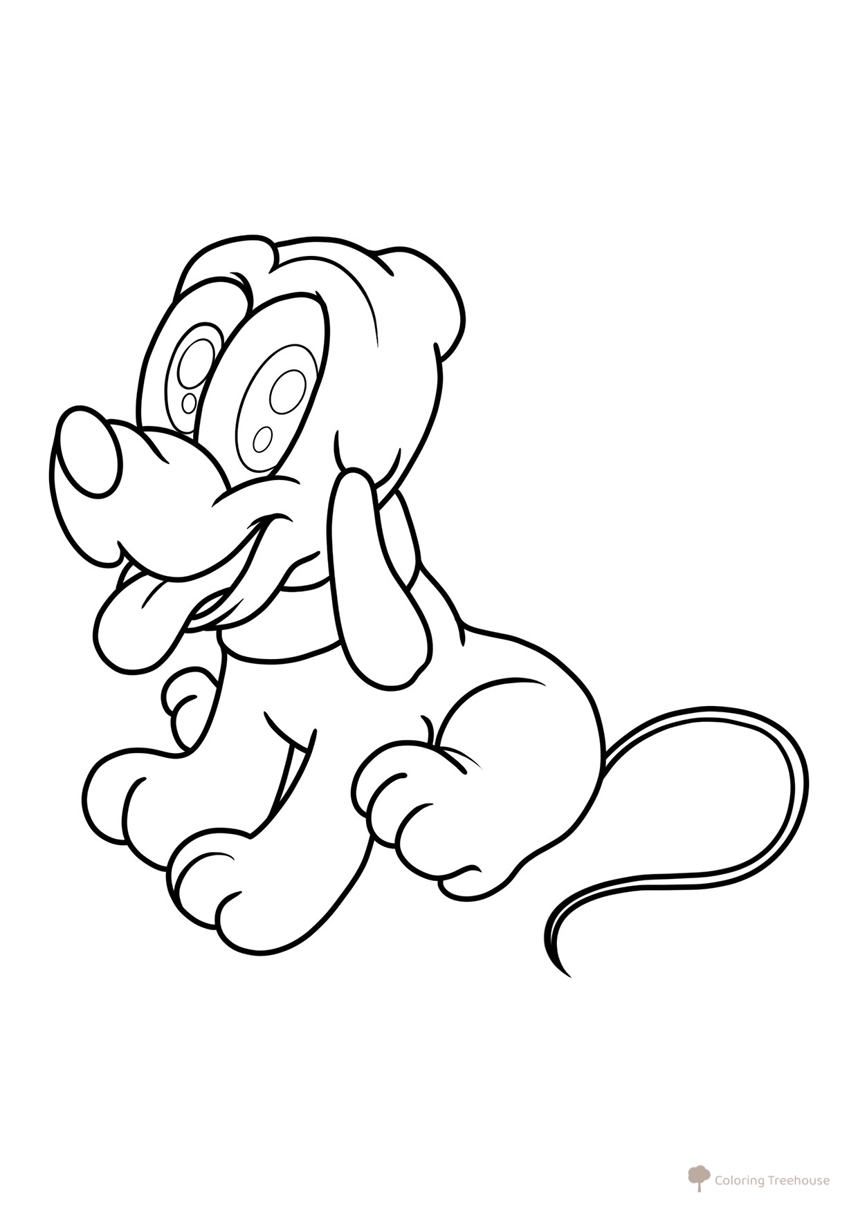 Página para colorear «Cachorro Pluto» dibujo para colorear gratis de Cute Coloring Pages