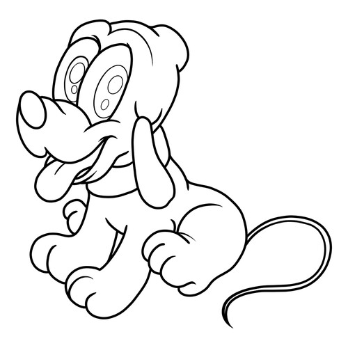 Página para colorear «Cachorro Pluto» dibujo para colorear gratis de Cute Coloring Pages