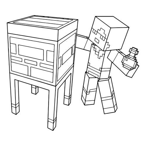 Alex and the Beehive Coloring Page free printable Minecraft Coloring Pages coloring page