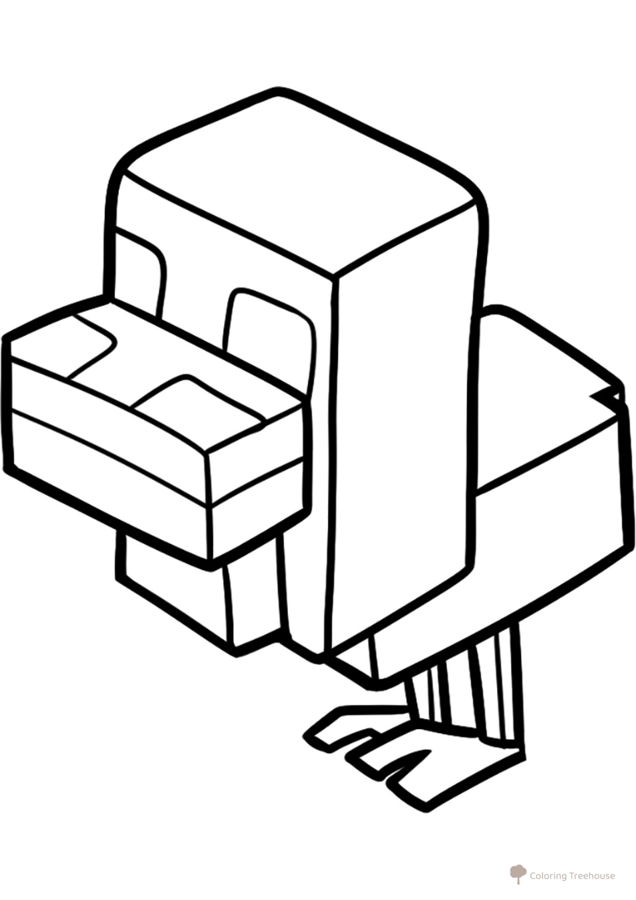 Chick from Minecraft Coloring Page free printable Minecraft Coloring Pages coloring page