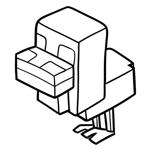 Chick from Minecraft Coloring Page free printable Minecraft Coloring Pages coloring page