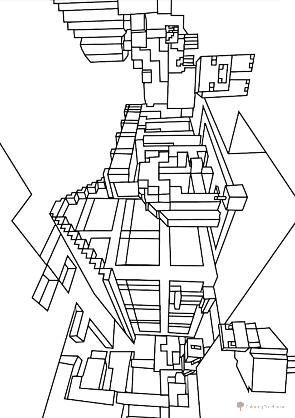Página para colorear: Casa de Minecraft dibujo para colorear gratis de Páginas para colorear de Minecraft