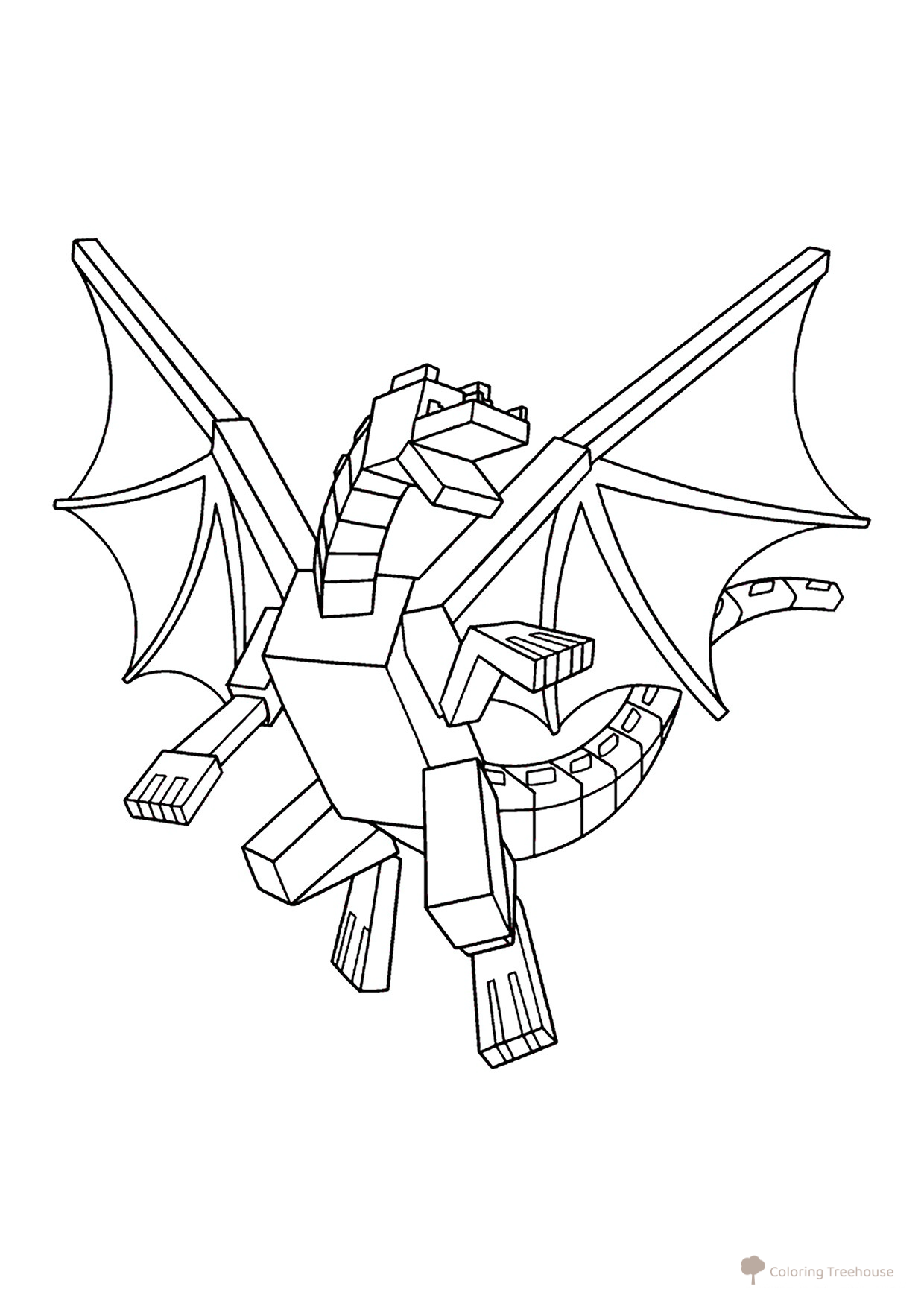 Página para colorear «Dragón del End de Minecraft» dibujo para colorear gratis de Páginas para colorear de Minecraft