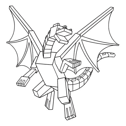 Página para colorear «Dragón del End de Minecraft» dibujo para colorear gratis de Páginas para colorear de Minecraft