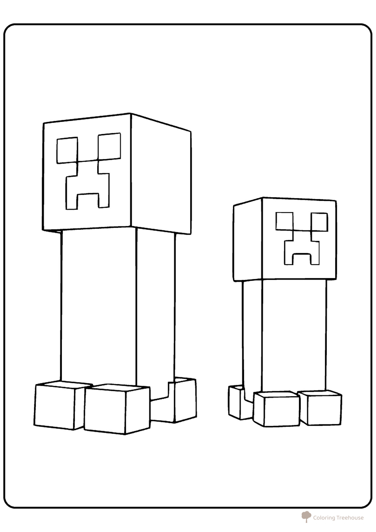 Dibujo para colorear «Dos creepers» dibujo para colorear gratis de Páginas para colorear de Minecraft
