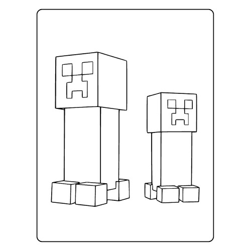 Dibujo para colorear «Dos creepers» dibujo para colorear gratis de Páginas para colorear de Minecraft