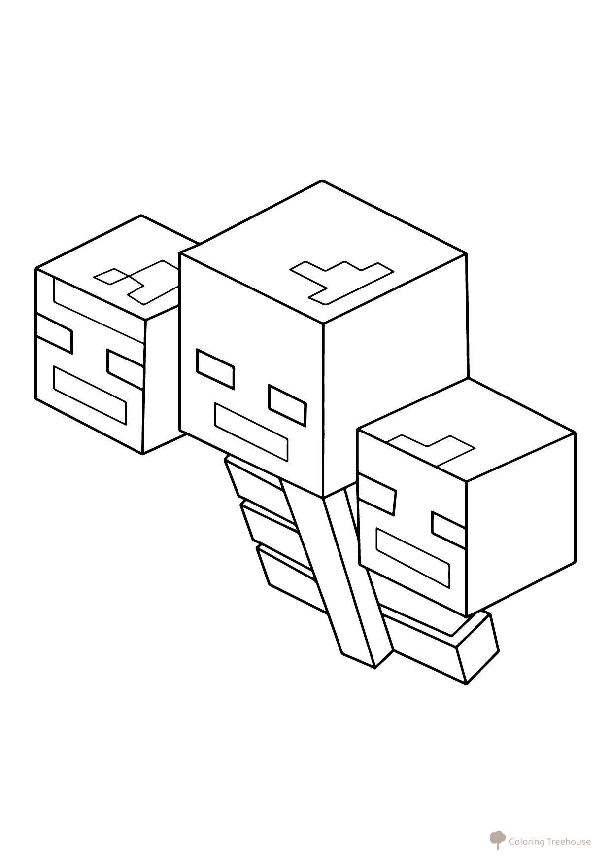 Minecraft Wither Coloring Page free printable Minecraft Coloring Pages coloring page