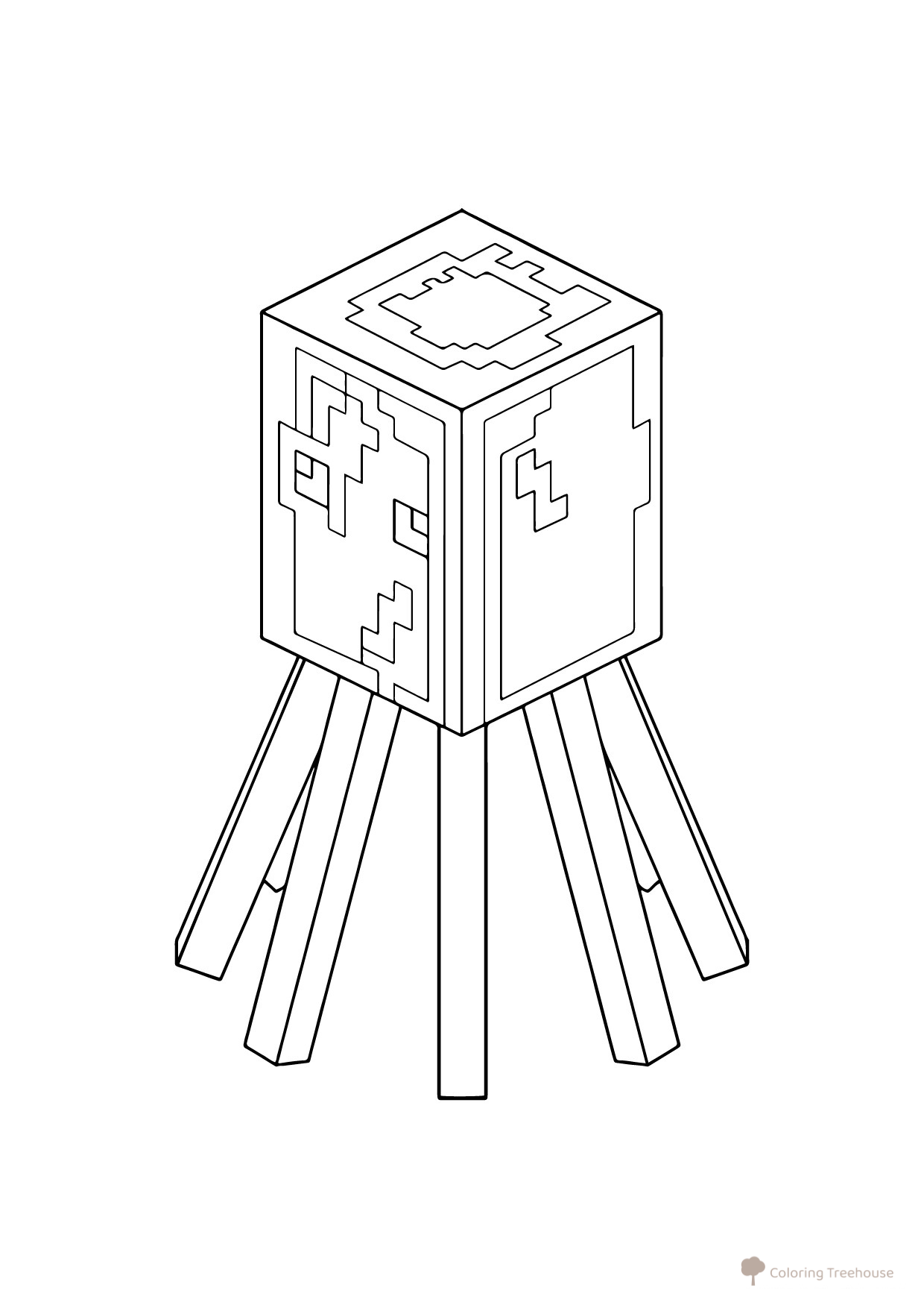 Minecraft Squid Coloring Page free printable Minecraft Coloring Pages coloring page