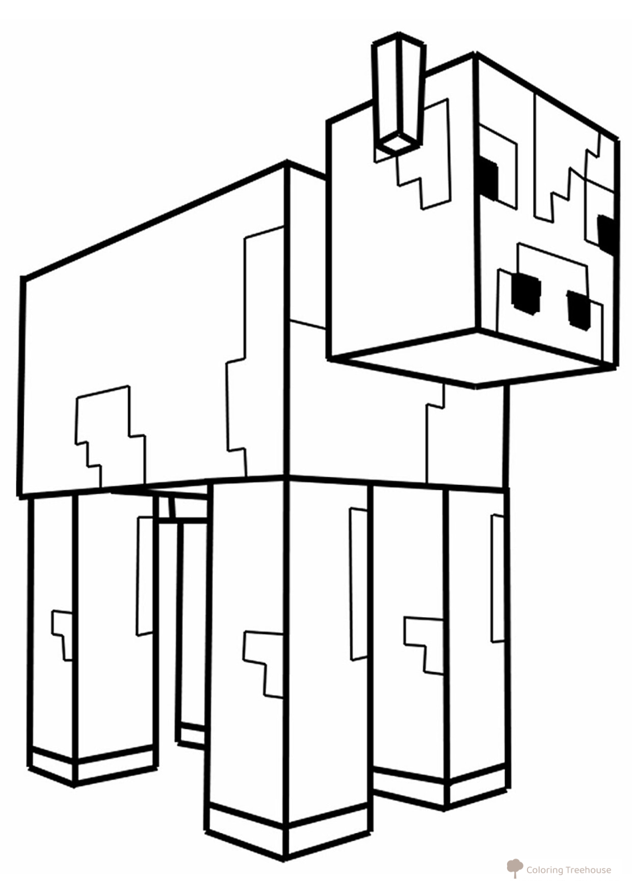 Página para colorear: Vaca de Minecraft dibujo para colorear gratis de Páginas para colorear de Minecraft