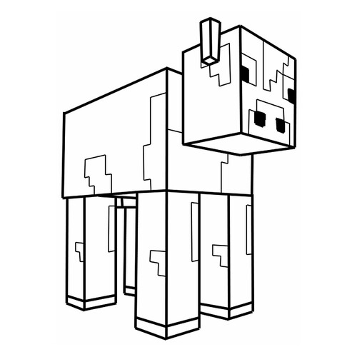 Página para colorear: Vaca de Minecraft dibujo para colorear gratis de Páginas para colorear de Minecraft