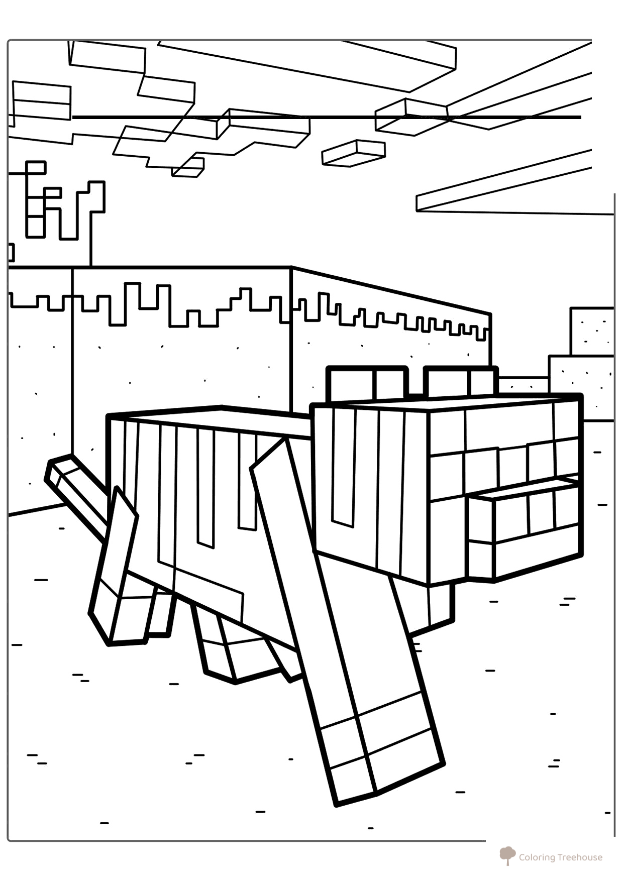 Minecraft Cat Coloring Page free printable Minecraft Coloring Pages coloring page