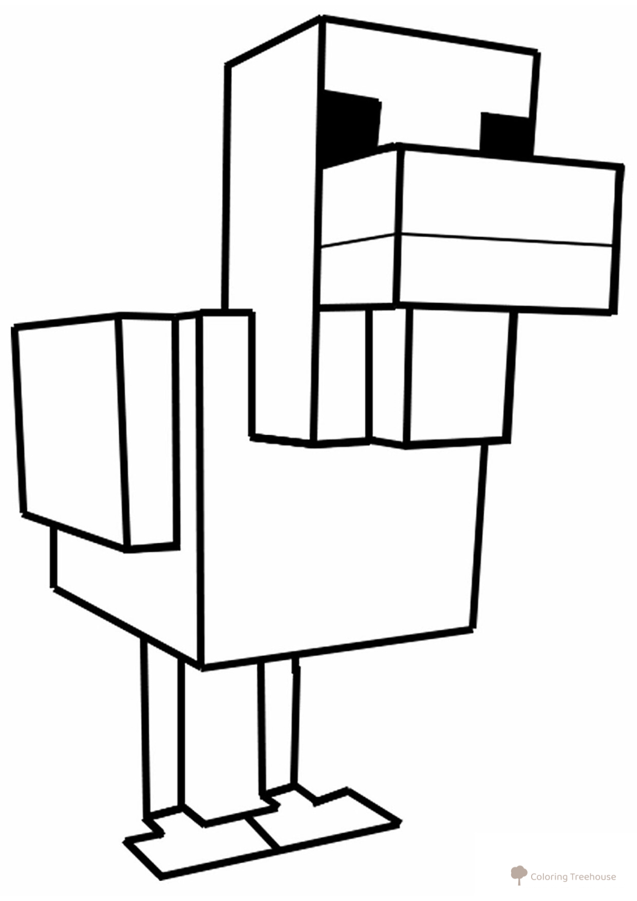Página para colorear: Gallina de Minecraft dibujo para colorear gratis de Páginas para colorear de Minecraft