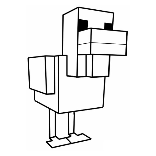 Página para colorear: Gallina de Minecraft dibujo para colorear gratis de Páginas para colorear de Minecraft
