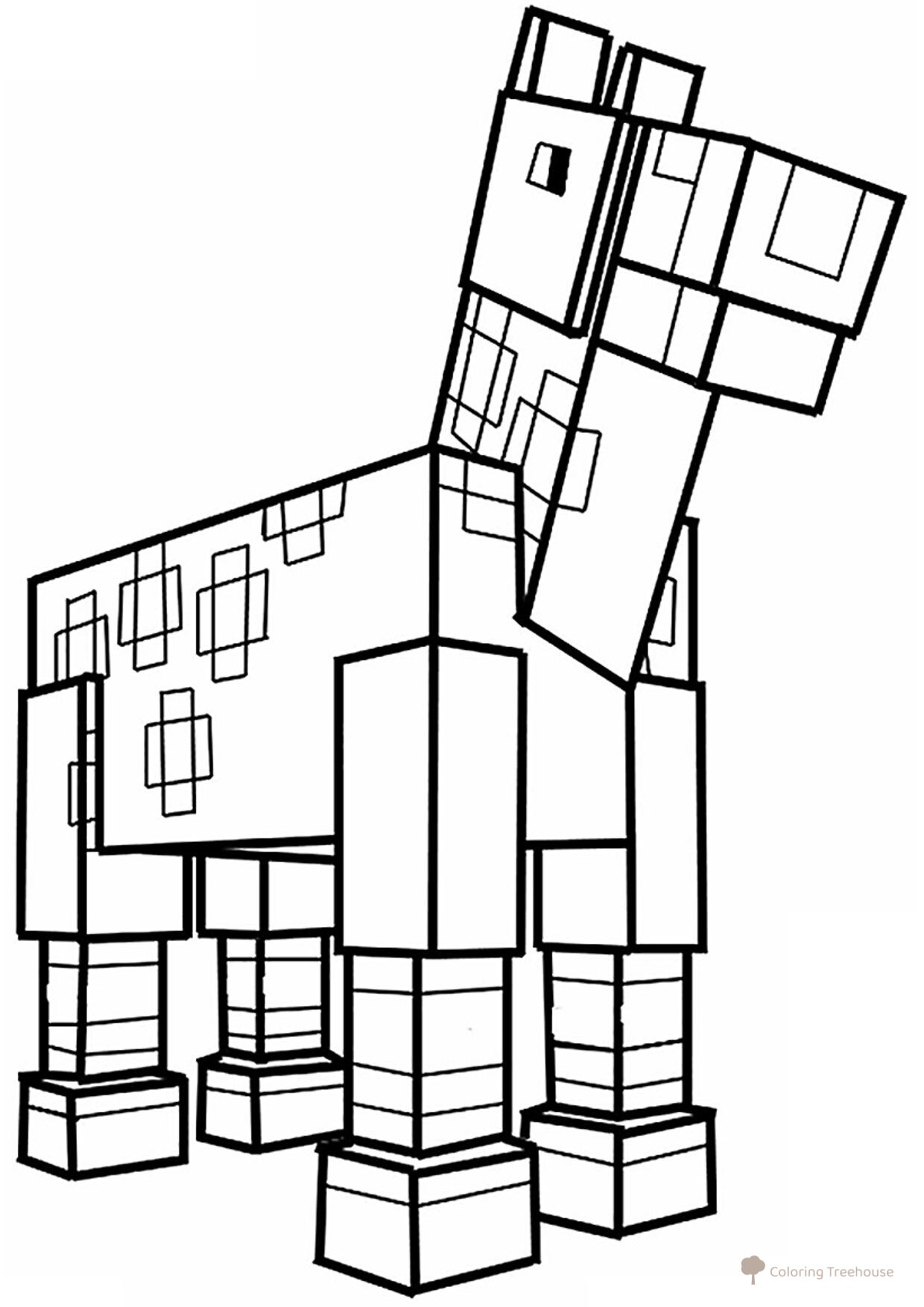 Minecraft Horse Coloring Page free printable Minecraft Coloring Pages coloring page