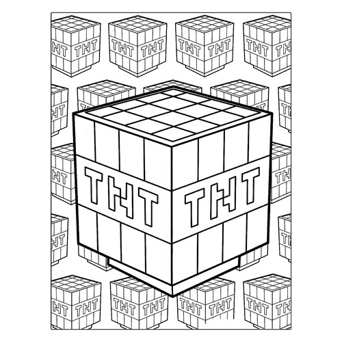 Minecraft TNT (Dynamite) Coloring Page free printable Minecraft Coloring Pages coloring page