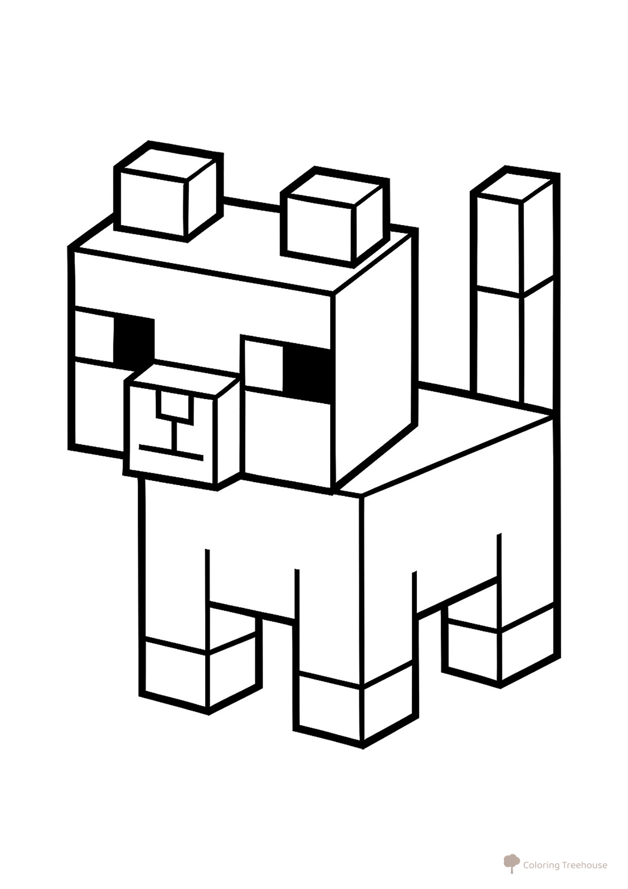 Página para colorear «Gatito de Minecraft» dibujo para colorear gratis de Páginas para colorear de Minecraft