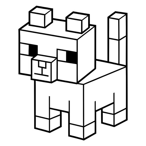 Página para colorear «Gatito de Minecraft» dibujo para colorear gratis de Páginas para colorear de Minecraft