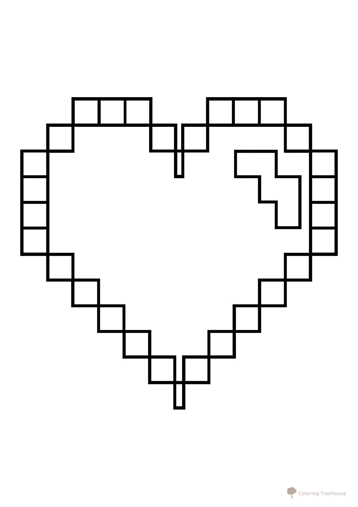 Página para colorear «Corazón de Minecraft» dibujo para colorear gratis de Páginas para colorear de Minecraft