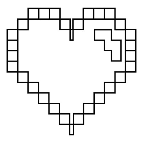 Página para colorear «Corazón de Minecraft» dibujo para colorear gratis de Páginas para colorear de Minecraft