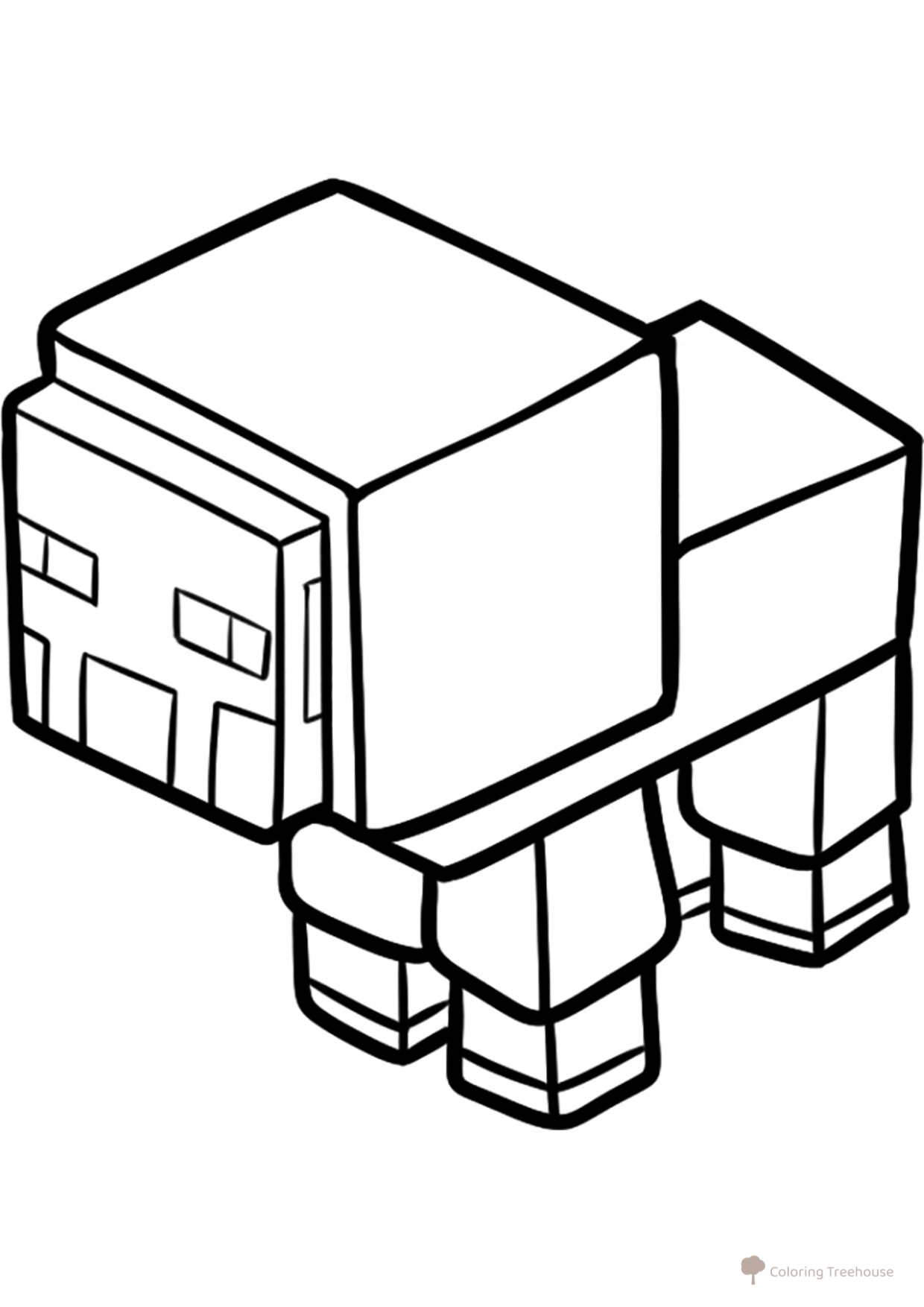 Página para colorear: Oveja de Minecraft dibujo para colorear gratis de Páginas para colorear de Minecraft