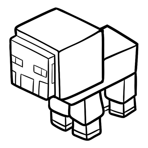 Página para colorear: Oveja de Minecraft dibujo para colorear gratis de Páginas para colorear de Minecraft