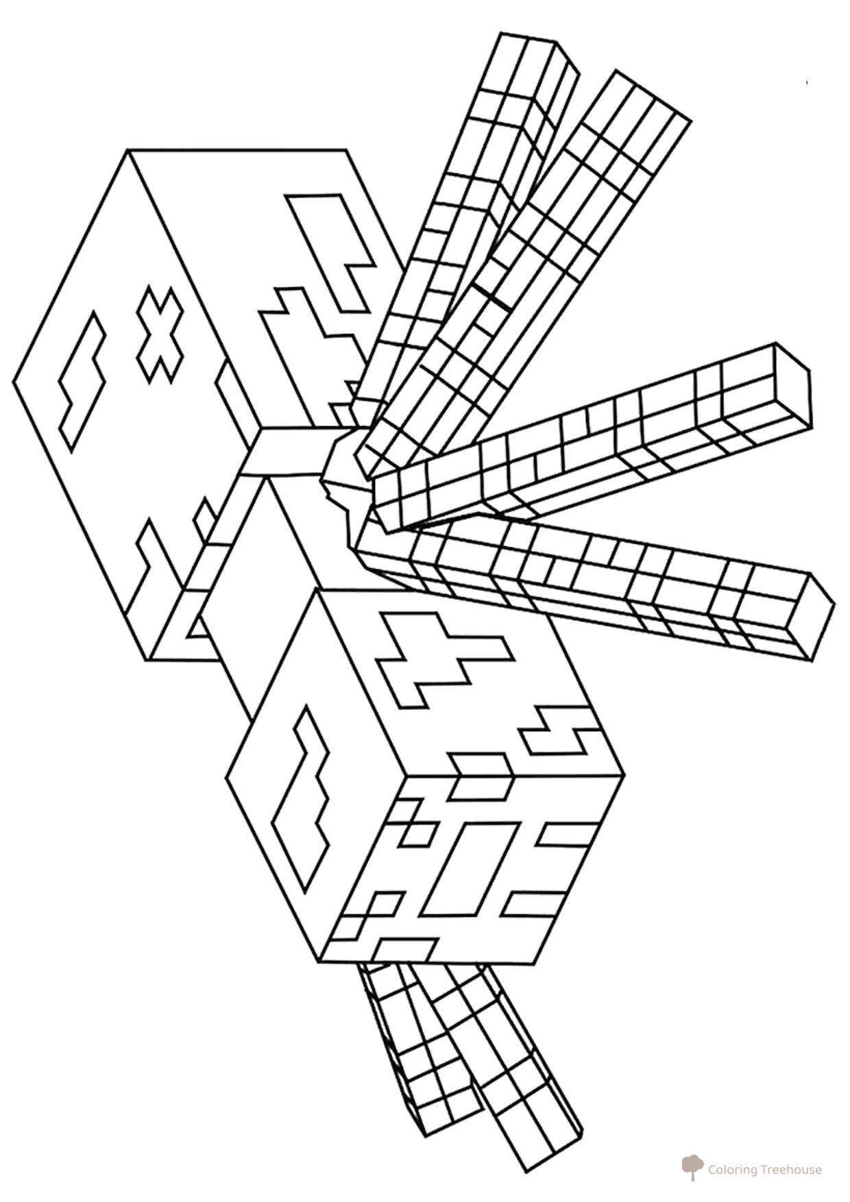 Página para colorear: Spider de Minecraft dibujo para colorear gratis de Páginas para colorear de Minecraft
