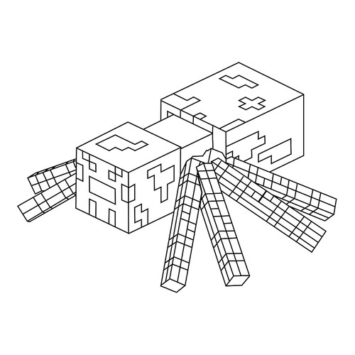 Página para colorear: Spider de Minecraft dibujo para colorear gratis de Páginas para colorear de Minecraft