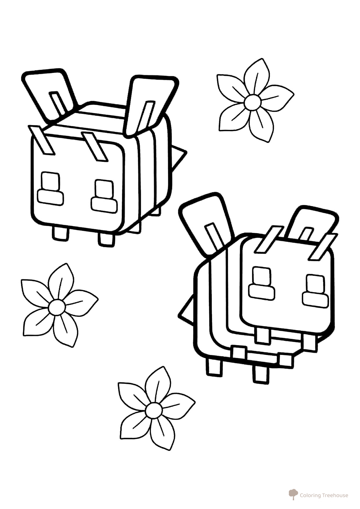 Minecraft Bees Coloring Page free printable Minecraft Coloring Pages coloring page