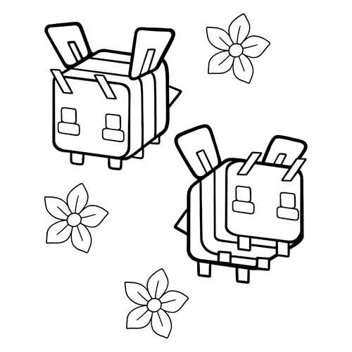 Minecraft Bees Coloring Page free printable Minecraft Coloring Pages coloring page