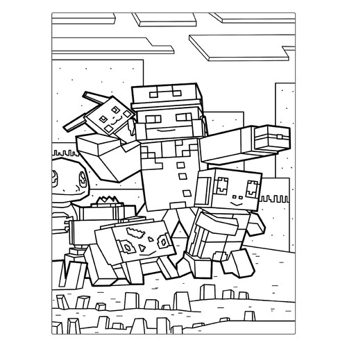 Pokemon Coloring Page in Minecraft Style free printable Minecraft Coloring Pages coloring page