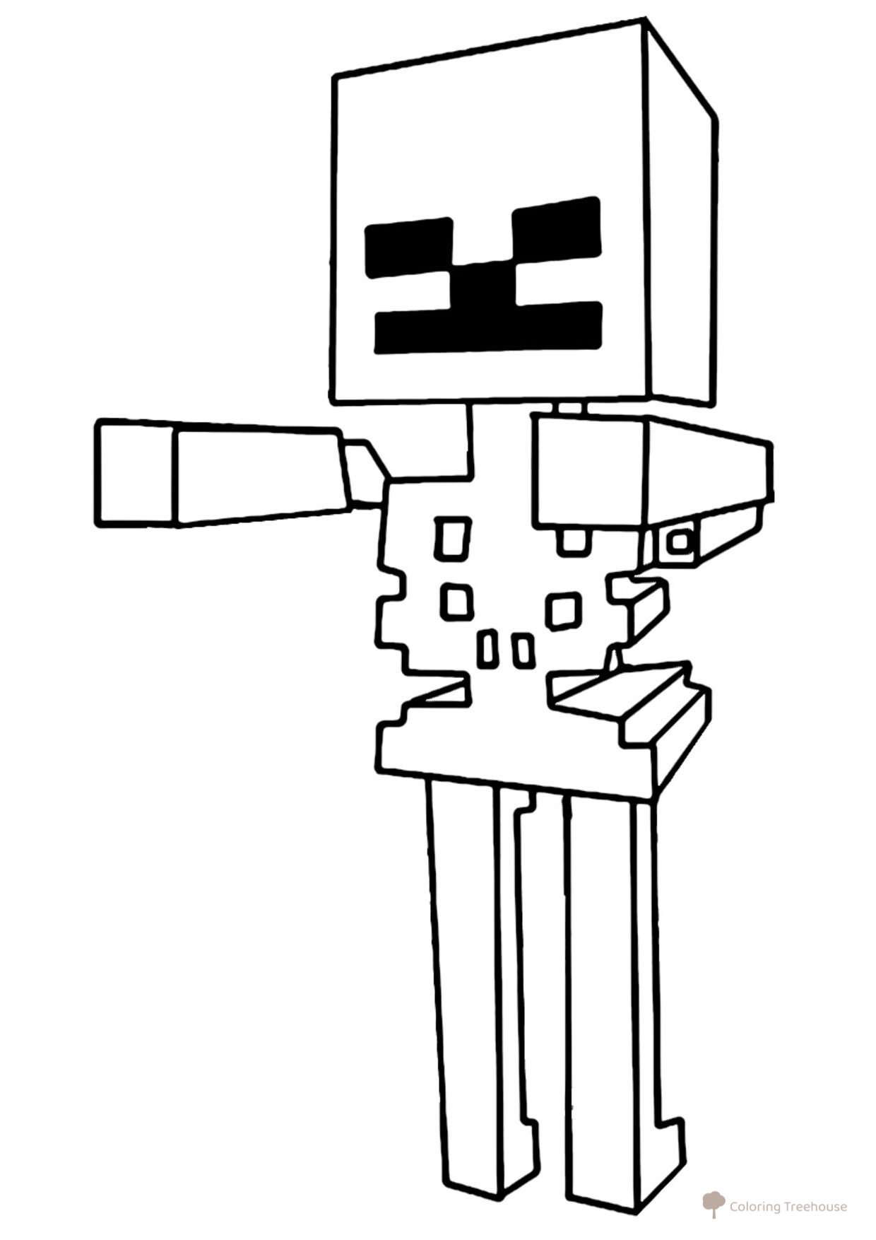 Minecraft Skeleton Coloring Page free printable Minecraft Coloring Pages coloring page