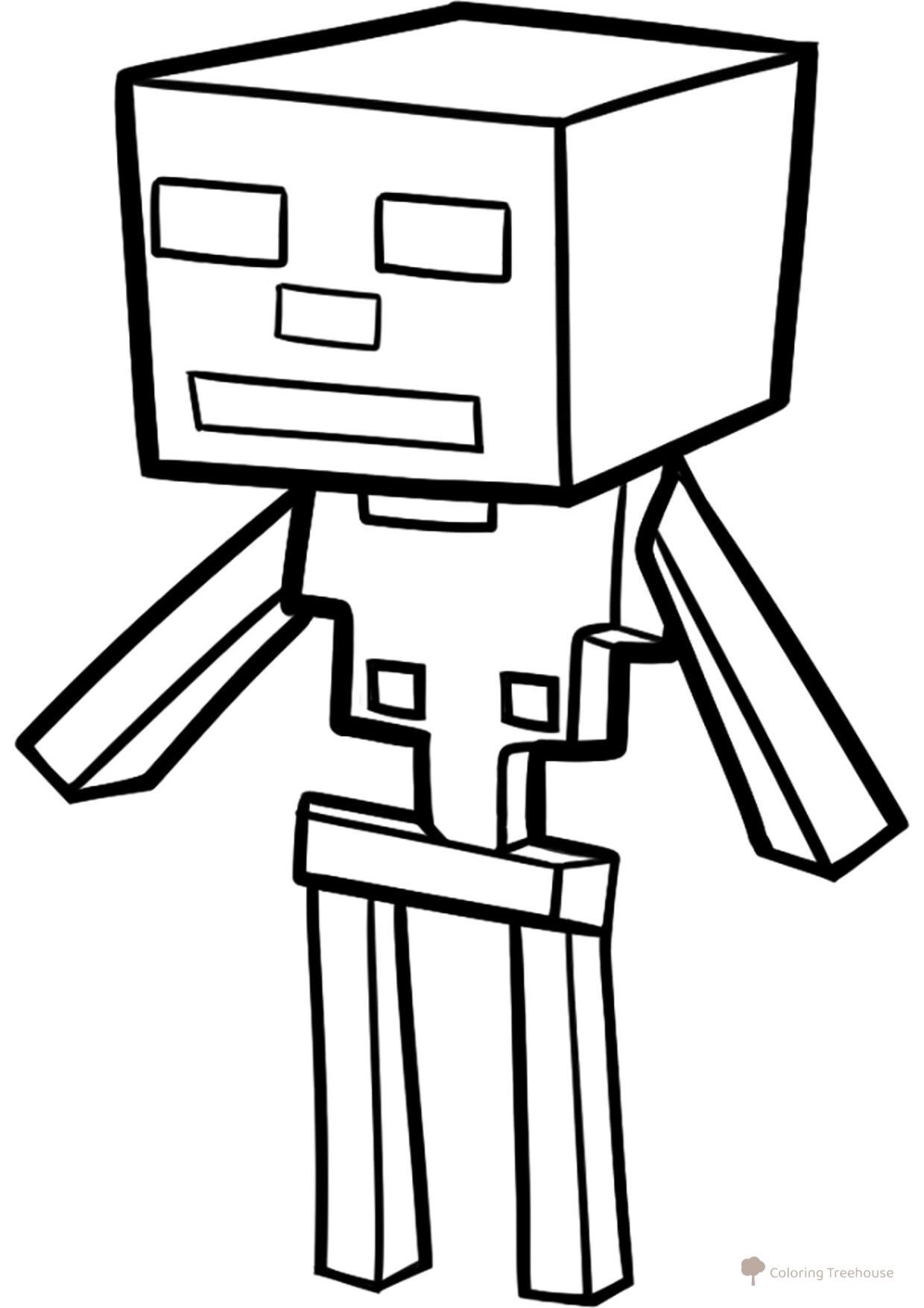 Minecraft Skeleton Coloring Page free printable Minecraft Coloring Pages coloring page