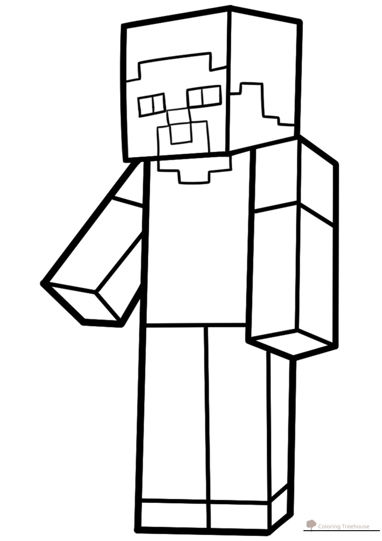 Página para colorear de Steve dibujo para colorear gratis de Páginas para colorear de Minecraft