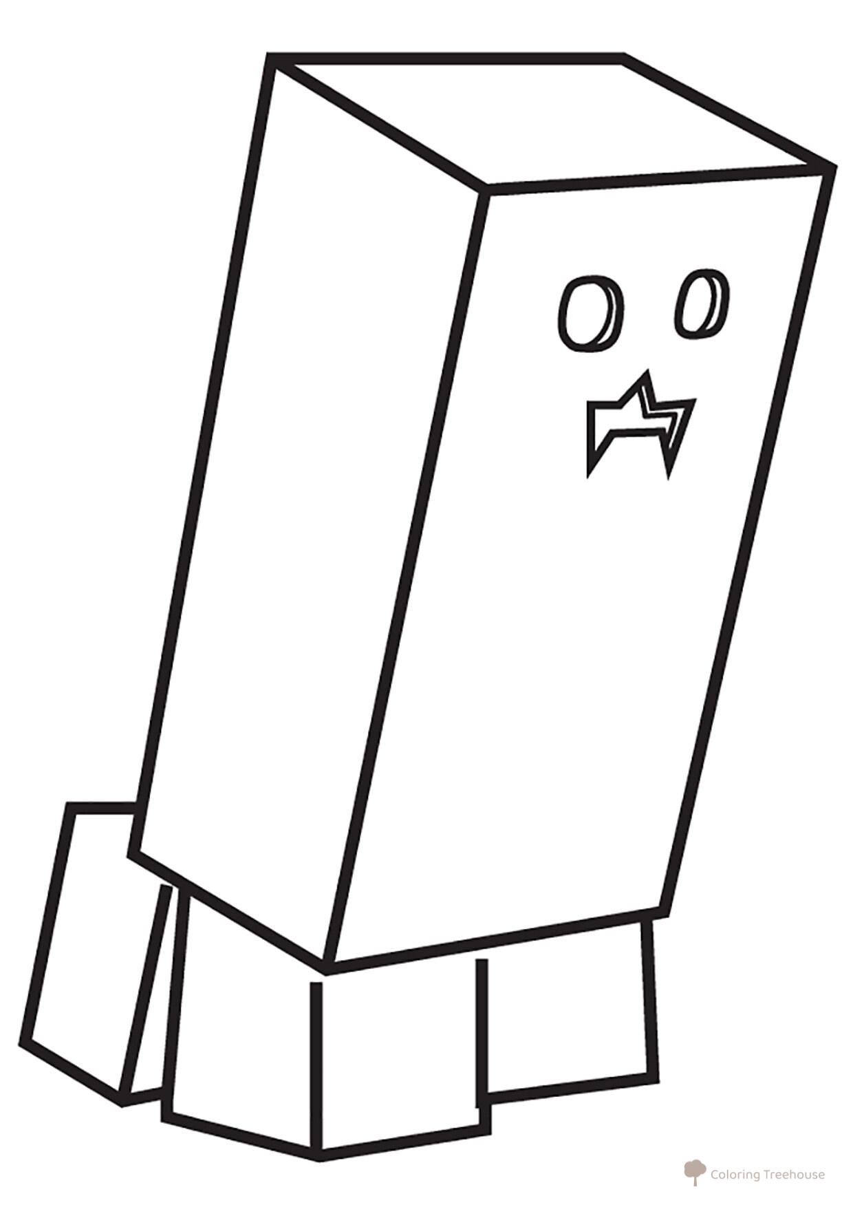 Green Creeper Coloring Page free printable Minecraft Coloring Pages coloring page