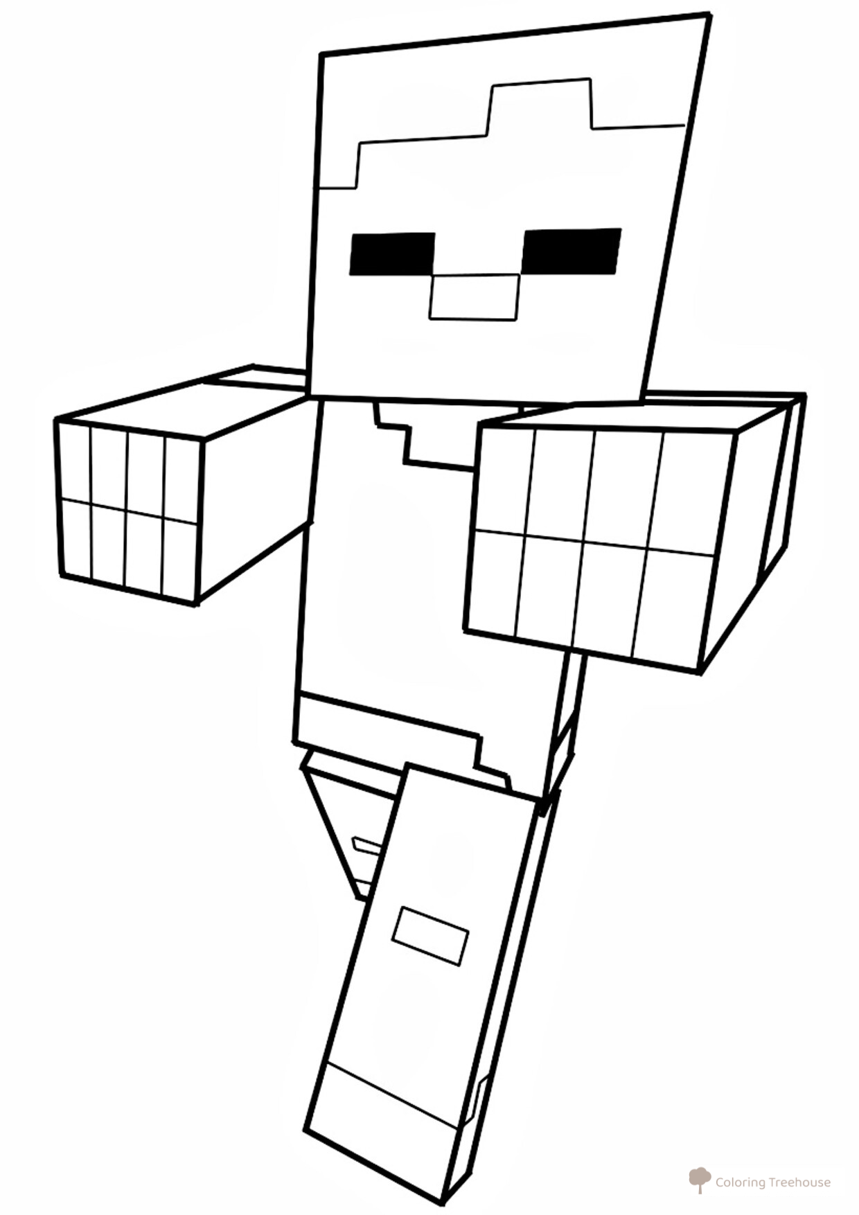 Minecraft Zombie Coloring Page free printable Minecraft Coloring Pages coloring page