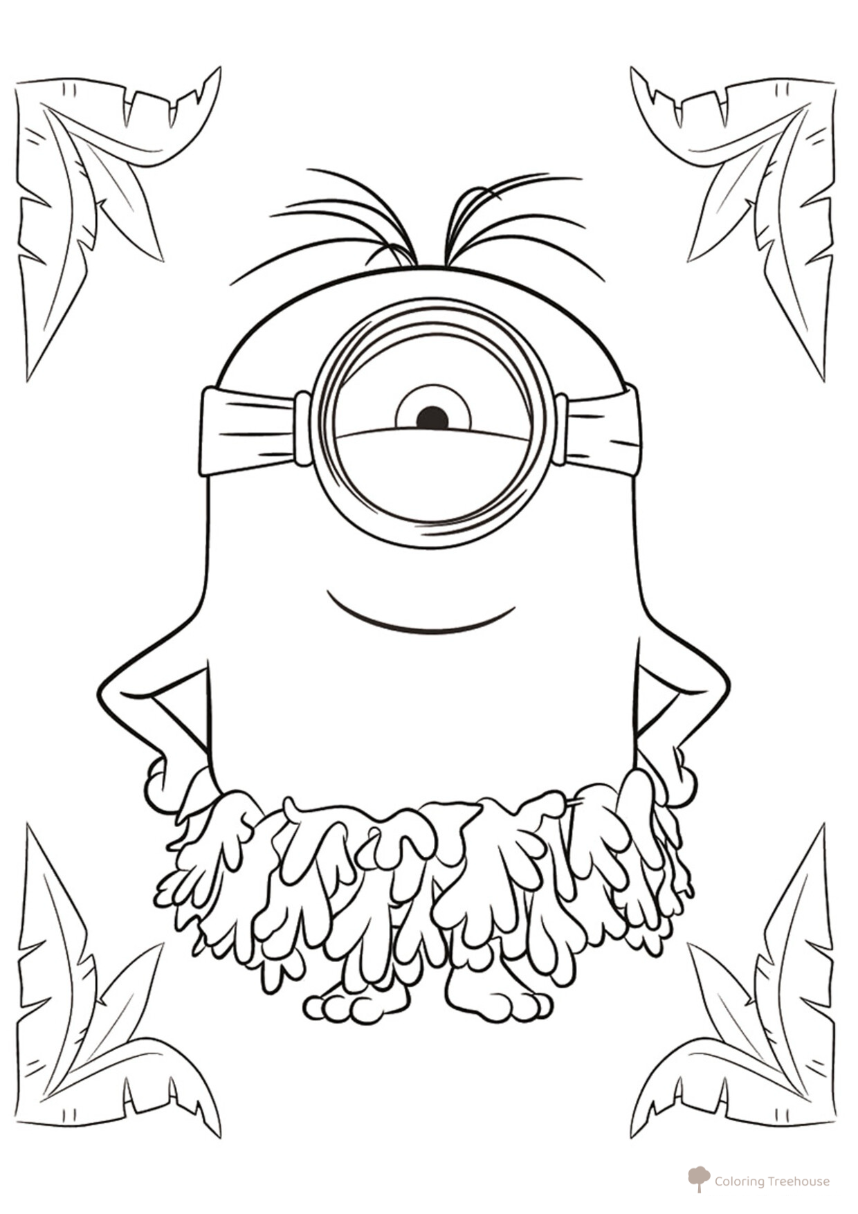 Minion Aborigine Coloring Page free printable Minions Coloring Pages Collection coloring page