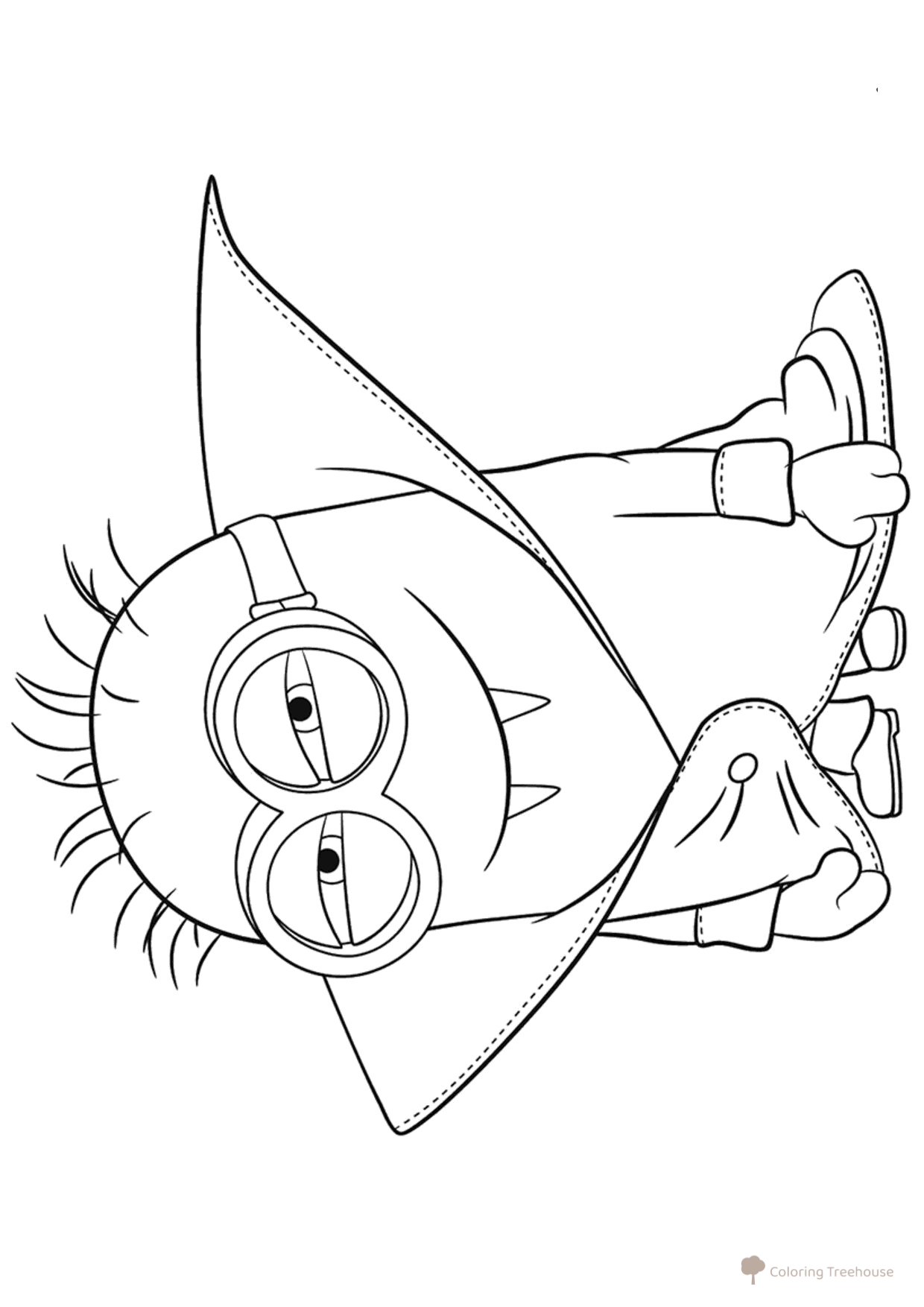 Minion en Halloween – página para colorear dibujo para colorear gratis de Colección de páginas para colorear de Minions