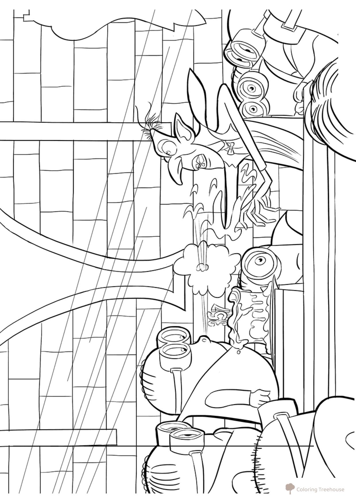 Minions and Dracula Coloring Page free printable Minions Coloring Pages Collection coloring page