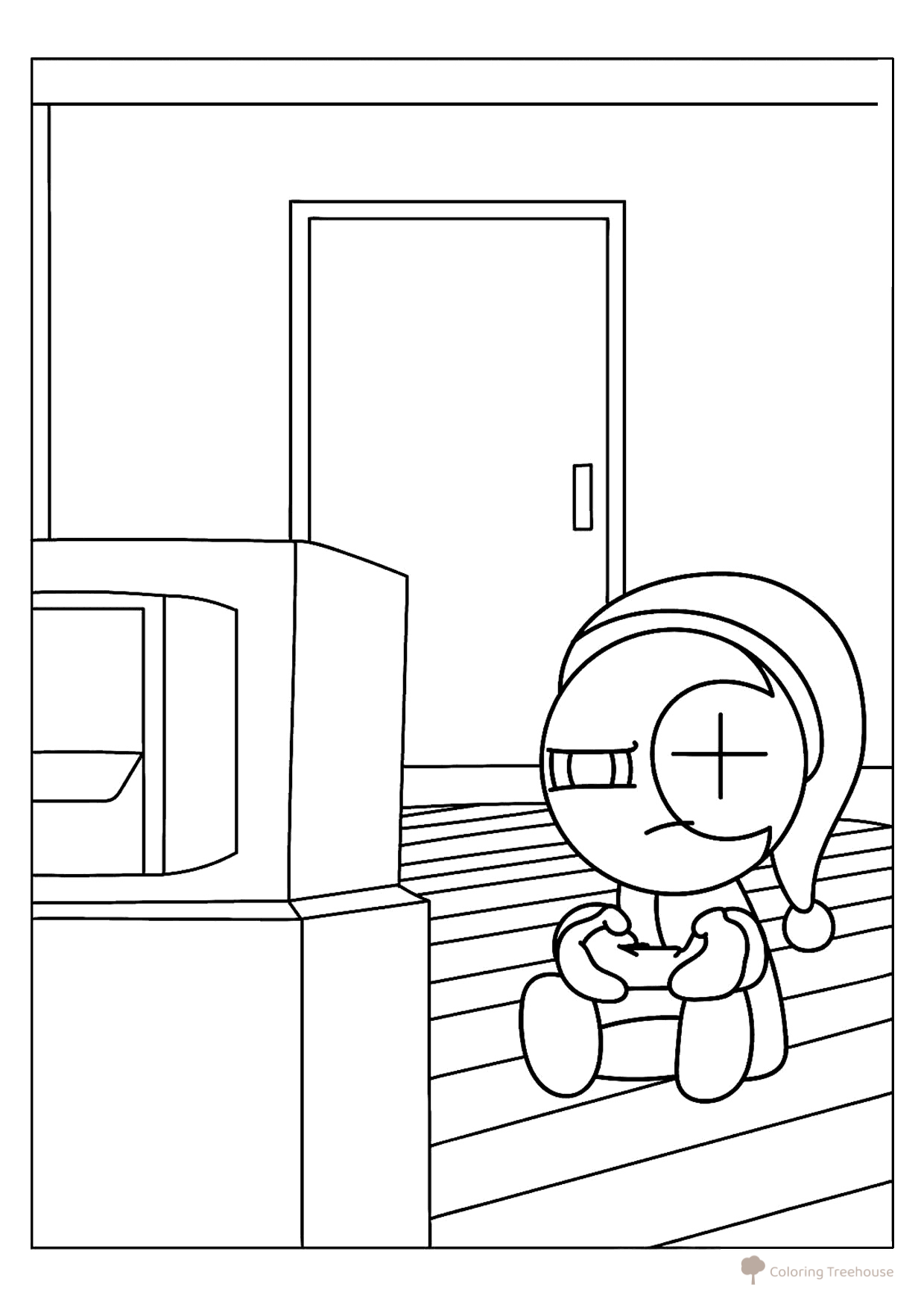 Página para colorear “Astro juega en la consola” dibujo para colorear gratis de Páginas para colorear — Mundo Dendy