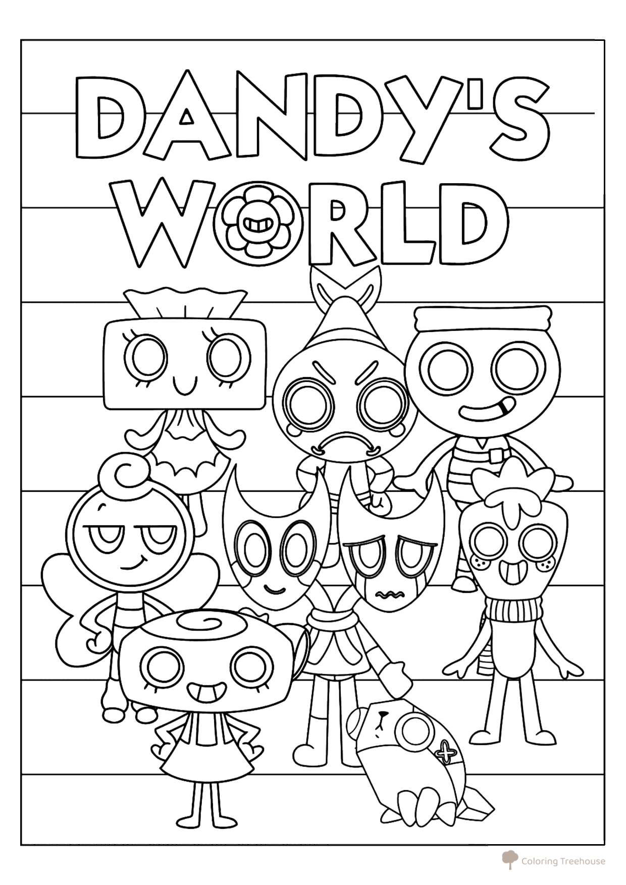 Mir Dendy Poster Coloring Page free printable Dandy's World Coloring Pages coloring page