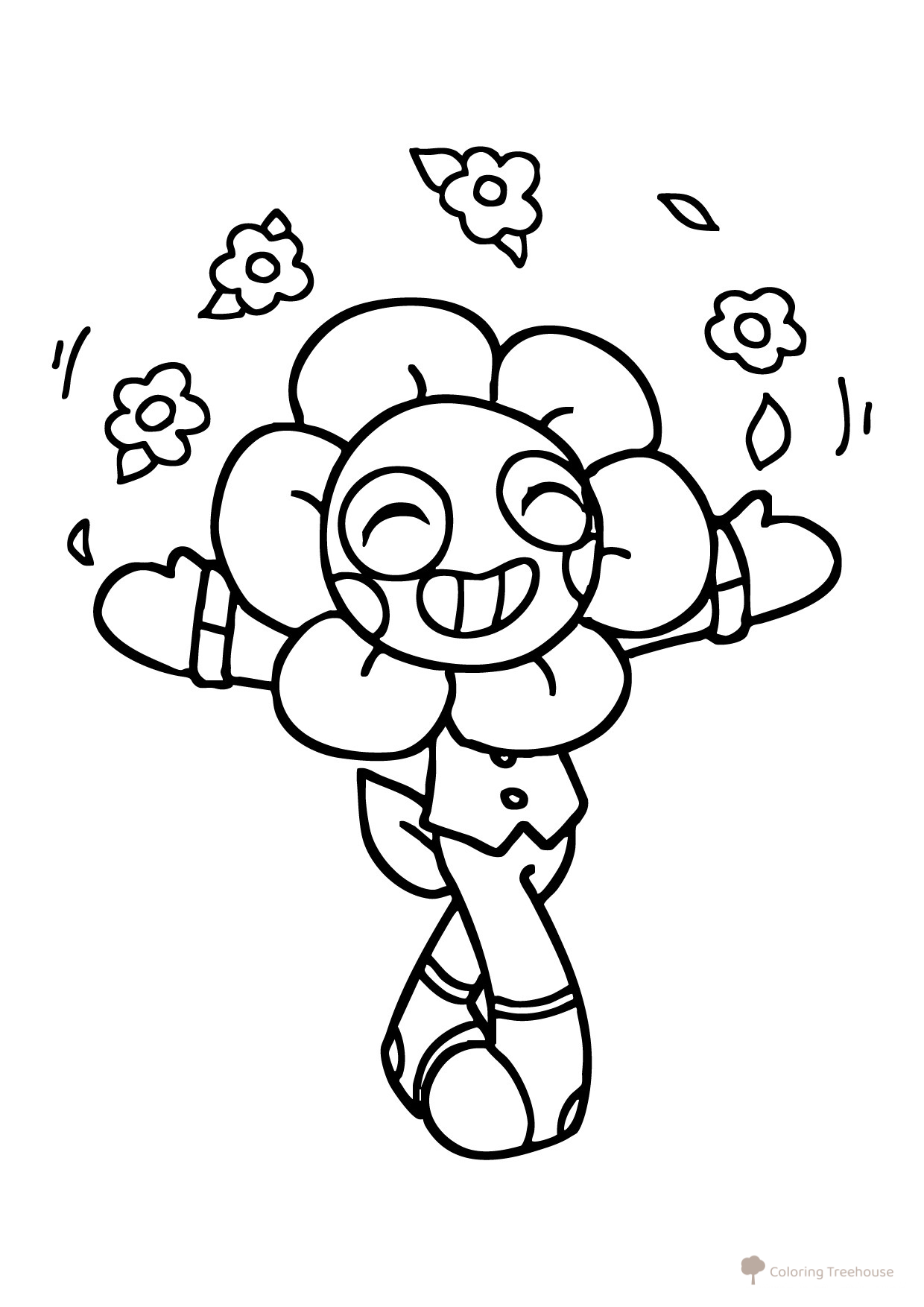 Happy Dendy Coloring Page free printable Dandy's World Coloring Pages coloring page