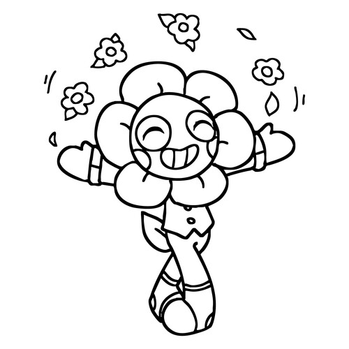 Happy Dendy Coloring Page free printable Dandy's World Coloring Pages coloring page