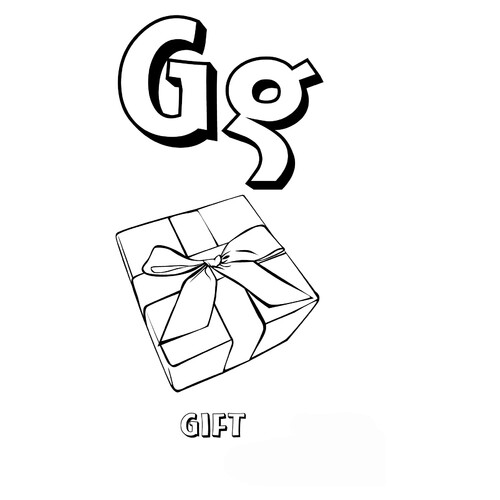 Letter G Coloring Page from the English Alphabet free printable English Alphabet Coloring Pages coloring page