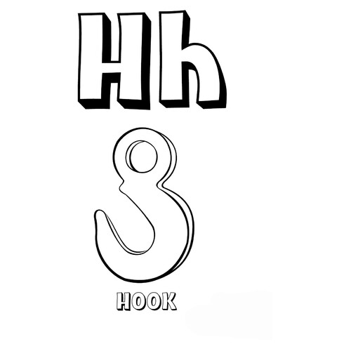 Letter H Coloring Page from the English Alphabet free printable English Alphabet Coloring Pages coloring page