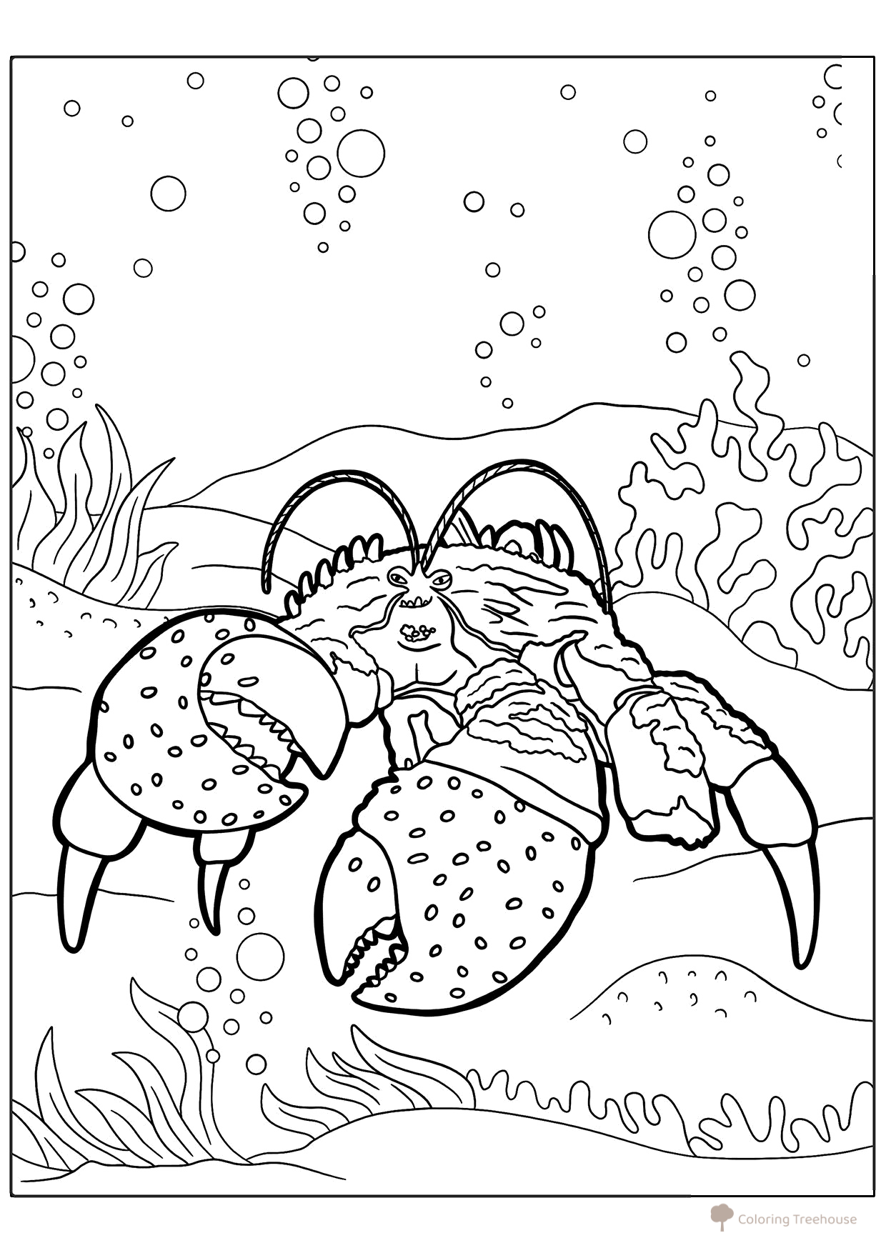 Tamatoa the Crab Coloring Page free printable Moana and Moana 2 Coloring Pages coloring page