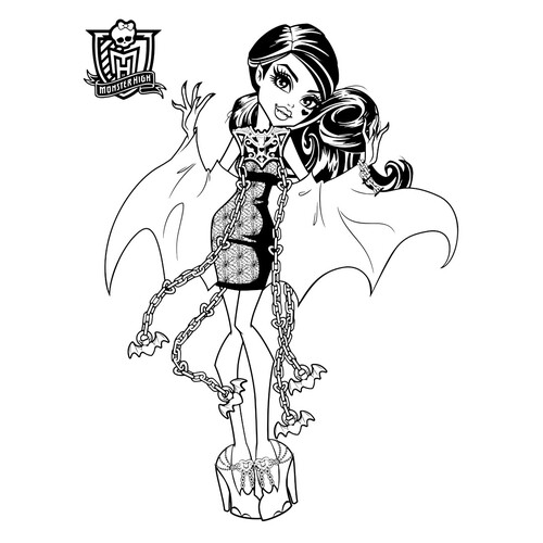 Página para colorear de Draculaura — "MH: Prístračno" dibujo para colorear gratis de Páginas para colorear de Monster High: Haunted